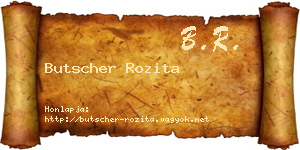 Butscher Rozita névjegykártya